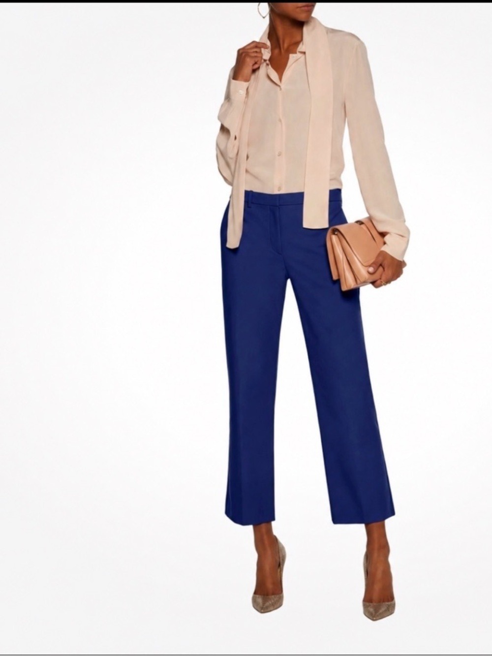 Theory Hartsdale NP Approach Straight Cropped Pants in Blue Sz 2